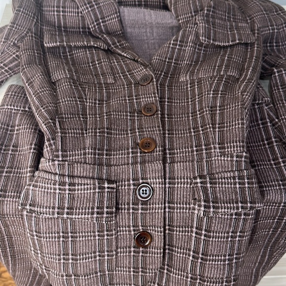 Vintage Diane Von Furstenburg Two Piece Plaid Style Skirt Suit Set size 6 - Picture 6 of 12